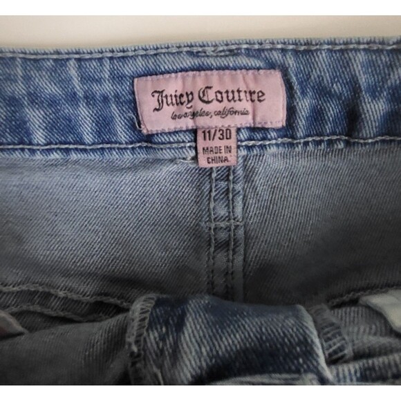 Juicy Couture Jeans Women's 11/30 Blue Lunita Wide Leg Rhinestone Logo 80s - Picture 3 of 11